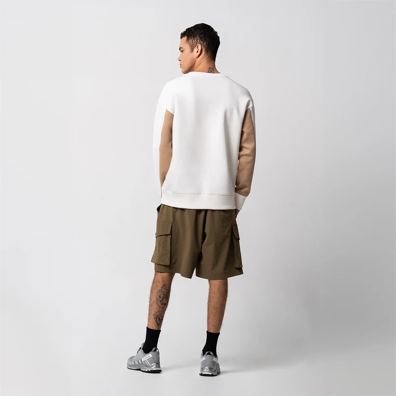 Oversize Everyday Wears Embossed print Sweatshirt Color Blocking for Men