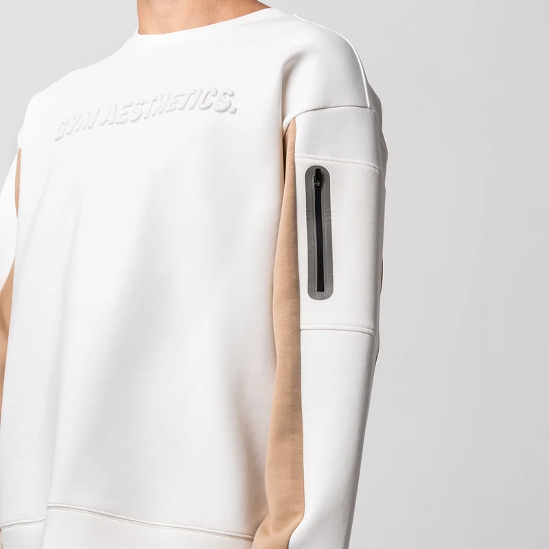 Oversize Everyday Wears Embossed print Sweatshirt Color Blocking for Men