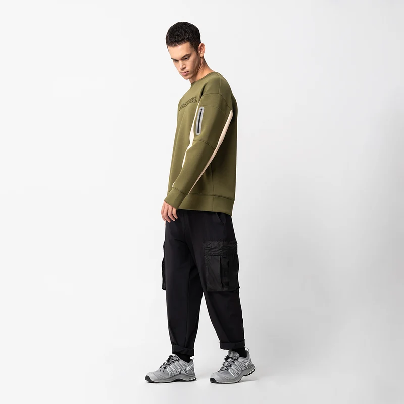 Oversize Everyday Wears Embossed print Sweatshirt Color Blocking for Men