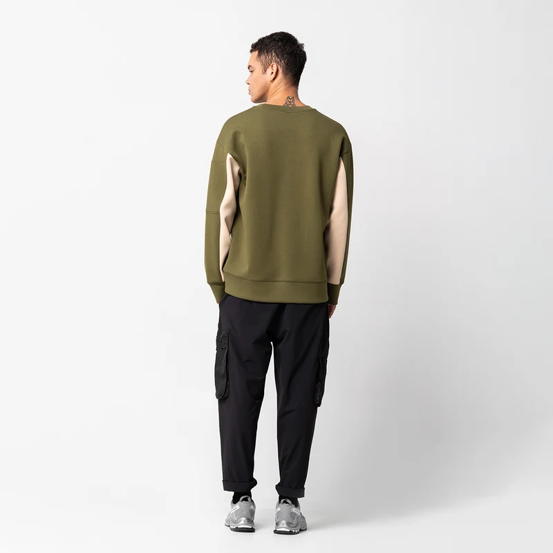 Oversize Everyday Wears Embossed print Sweatshirt Color Blocking for Men