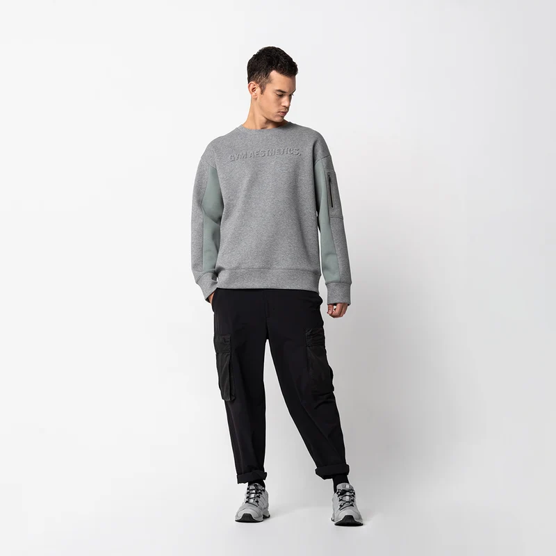 Oversize Everyday Wears Embossed print Sweatshirt Color Blocking for Men