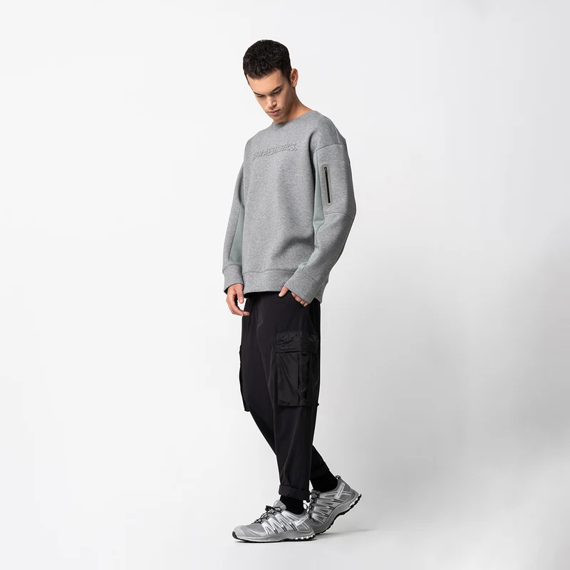 Oversize Everyday Wears Embossed print Sweatshirt Color Blocking for Men