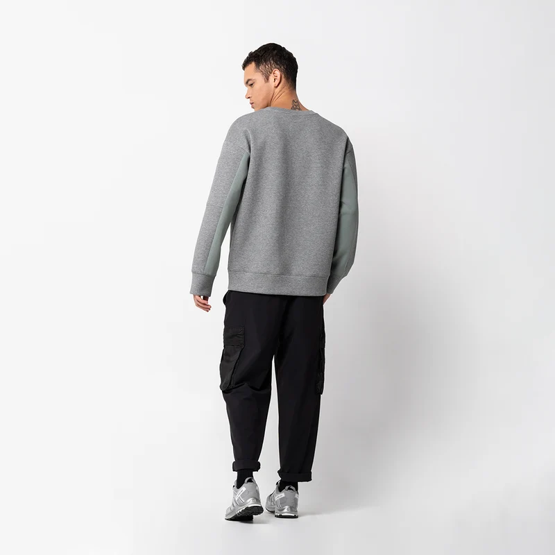 Oversize Everyday Wears Embossed print Sweatshirt Color Blocking for Men