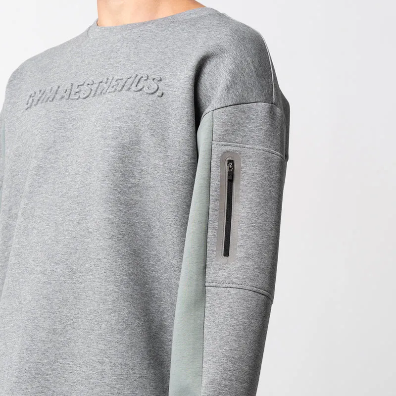 Oversize Everyday Wears Embossed print Sweatshirt Color Blocking for Men