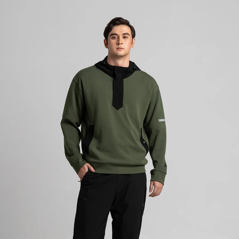 Fabric Blocking Athleisure Trendy Hoodies for Men