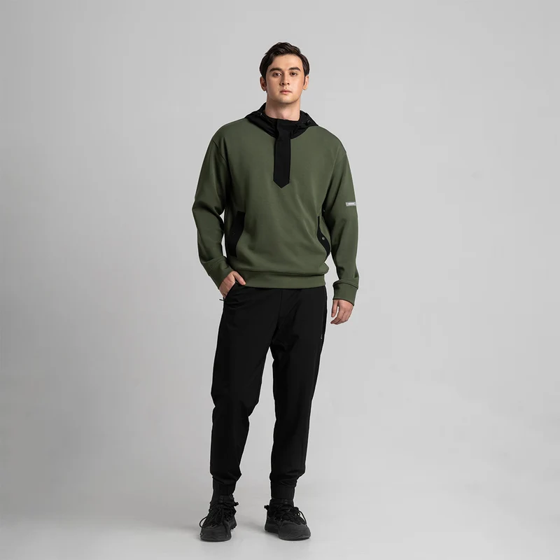Fabric Blocking Athleisure Trendy Hoodies for Men