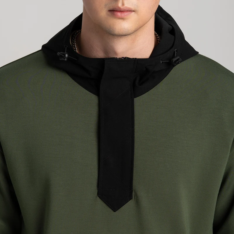 Fabric Blocking Athleisure Trendy Hoodies for Men
