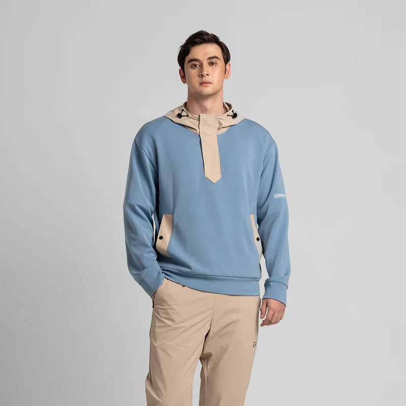 Fabric Blocking Athleisure Trendy Hoodies for Men