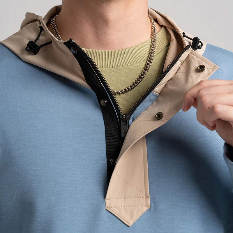 Fabric Blocking Athleisure Trendy Hoodies for Men