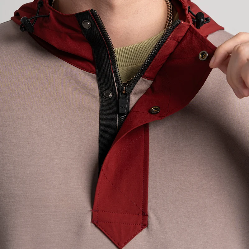 Fabric Blocking Athleisure Trendy Hoodies for Men
