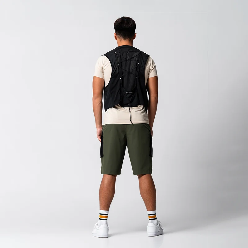 Color Blocking Functional Cargo 9 inch Running Shorts for Men