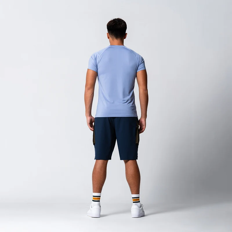 Color Blocking Functional Cargo 9 inch Running Shorts for Men