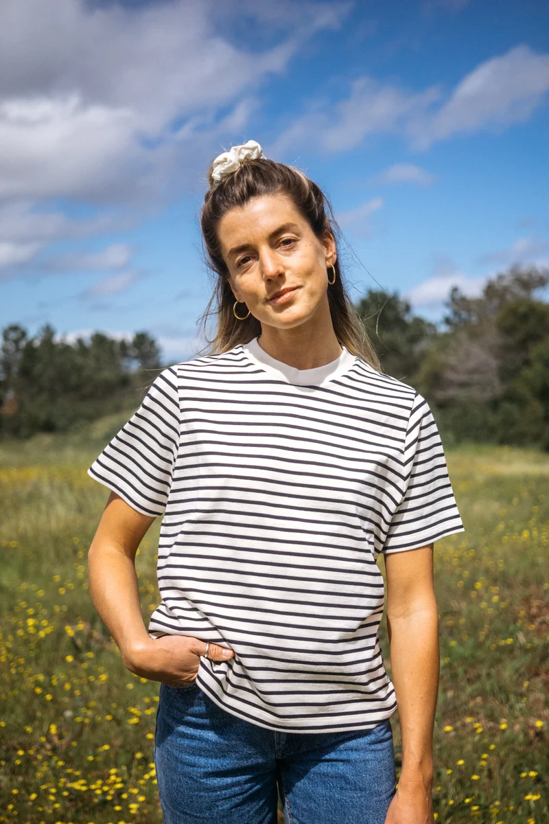 Heavy T-Shirt Jonna Navy-Striped