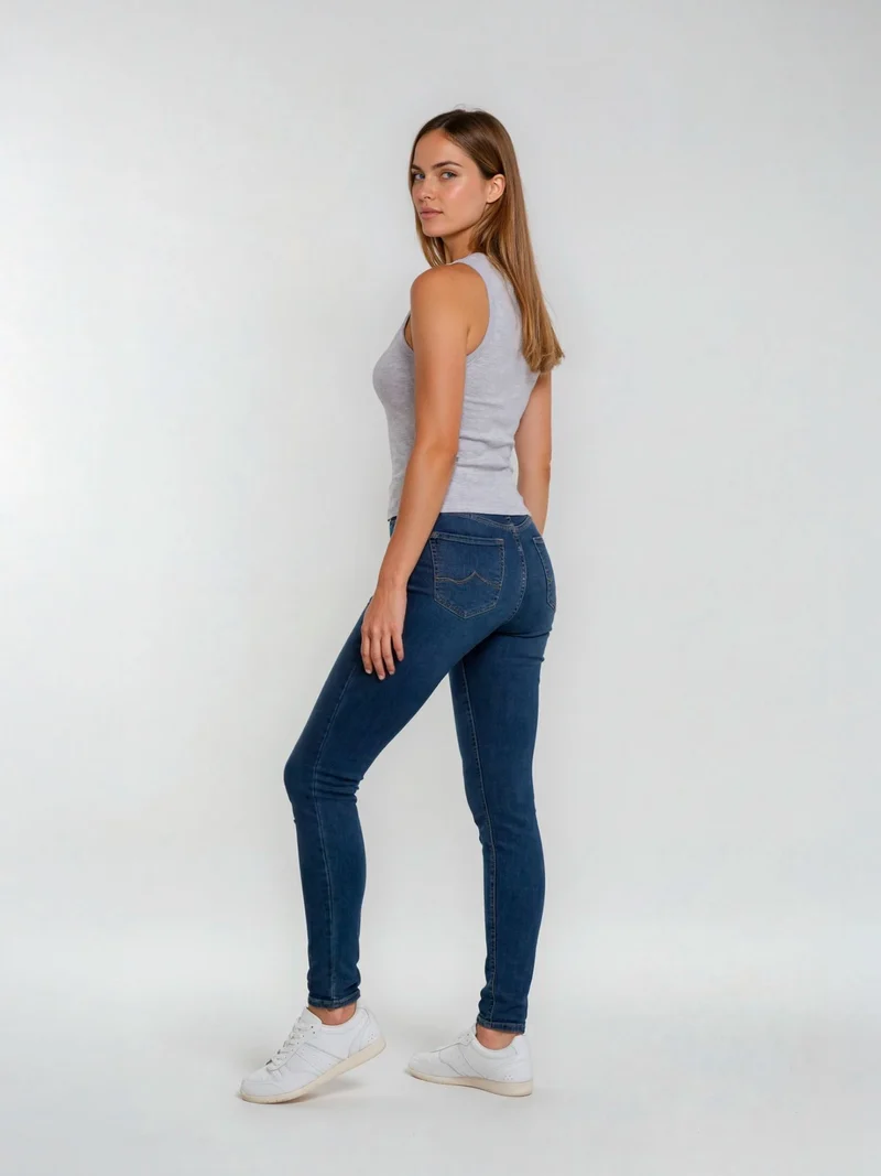 PIONEER - KATY, Skinny Fit, Mid-Waist, Mid Blue