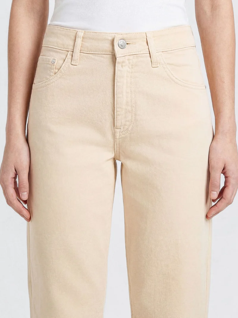MAVI - Leila, Mid Waist, Baggy Barrel Jeans, Biscotti Denim
