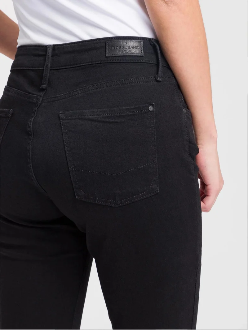 CROSS JEANS - ROSE Jeans, Straight Fit, Mid-Waist, Double Black