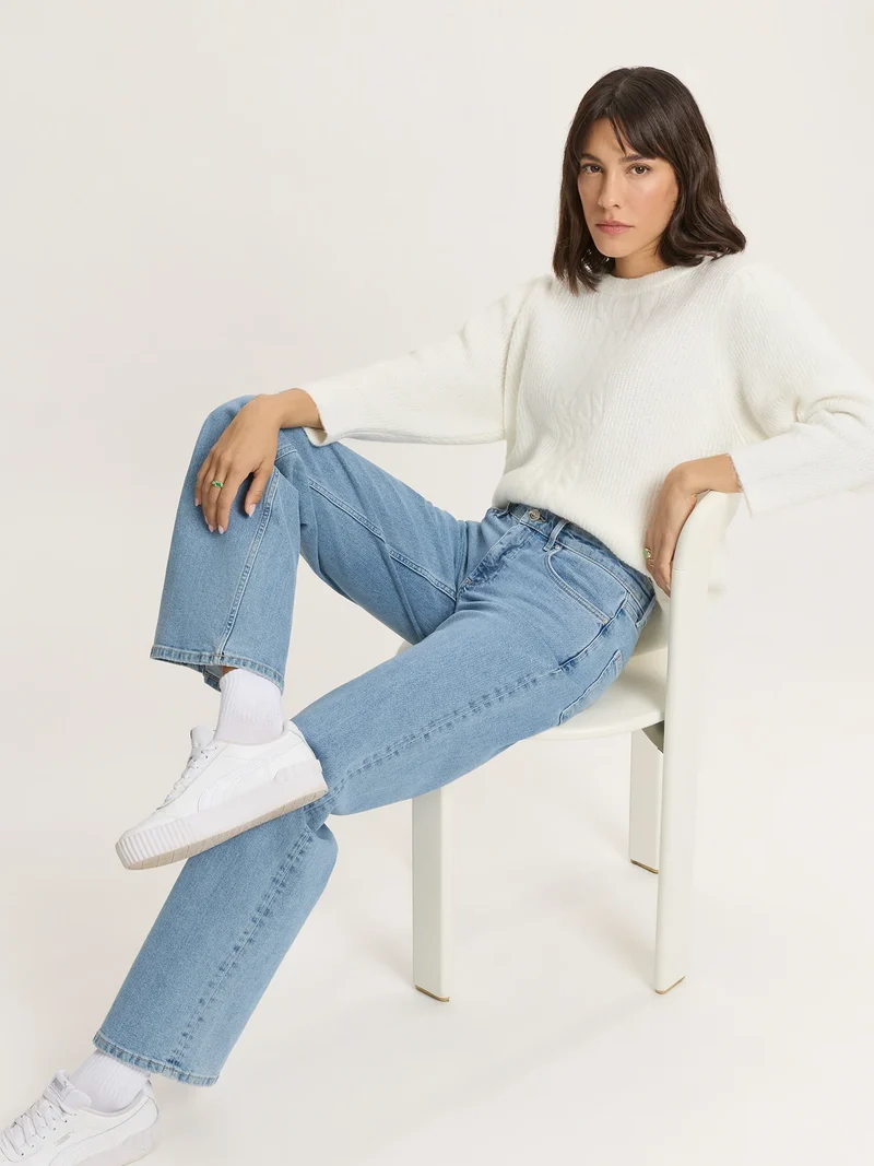 CROSS JEANS - Straight Fit-Jeans, Low-Waist, Light Blue