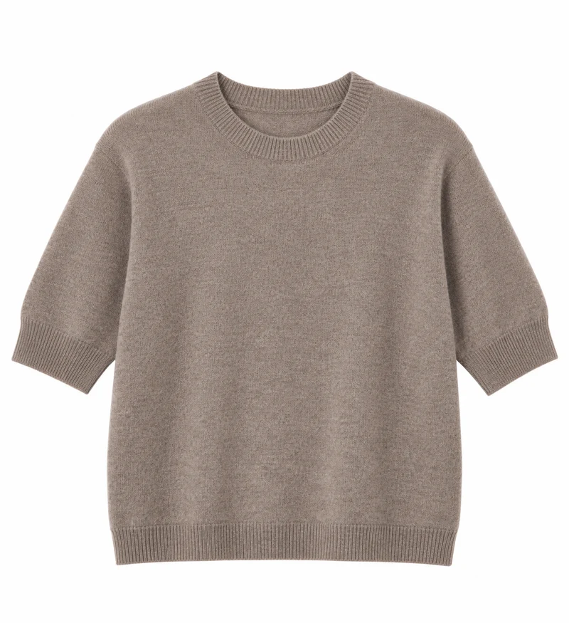 Crew Neck Short Sleeve Sweater
