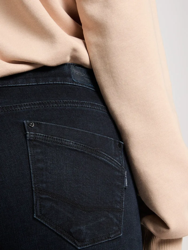 CROSS JEANS - LAUREN Jeans, Regular Fit, High-Waist, Blue Black Denim