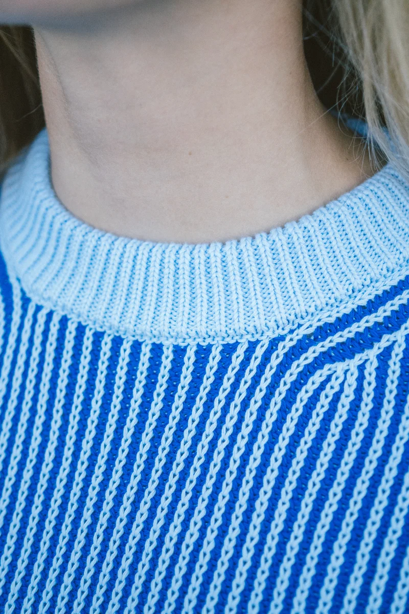 Strickpullover Hella Blue-Blue-Striped