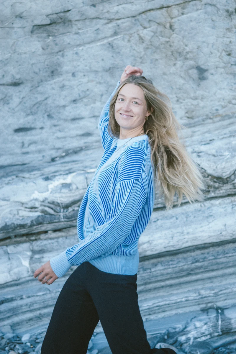 Strickpullover Hella Blue-Blue-Striped