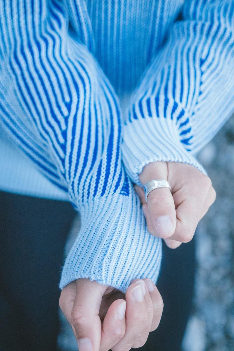 Strickpullover Hella Blue-Blue-Striped