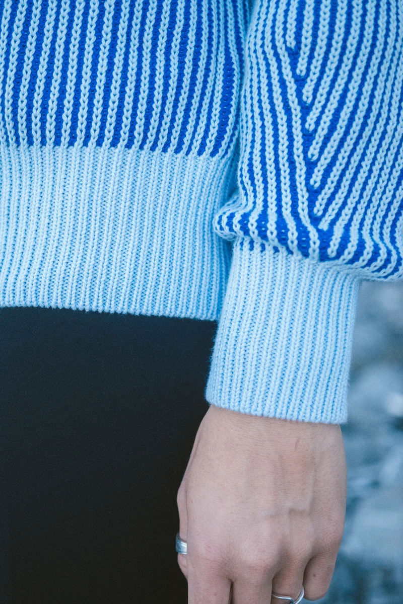 Strickpullover Hella Blue-Blue-Striped