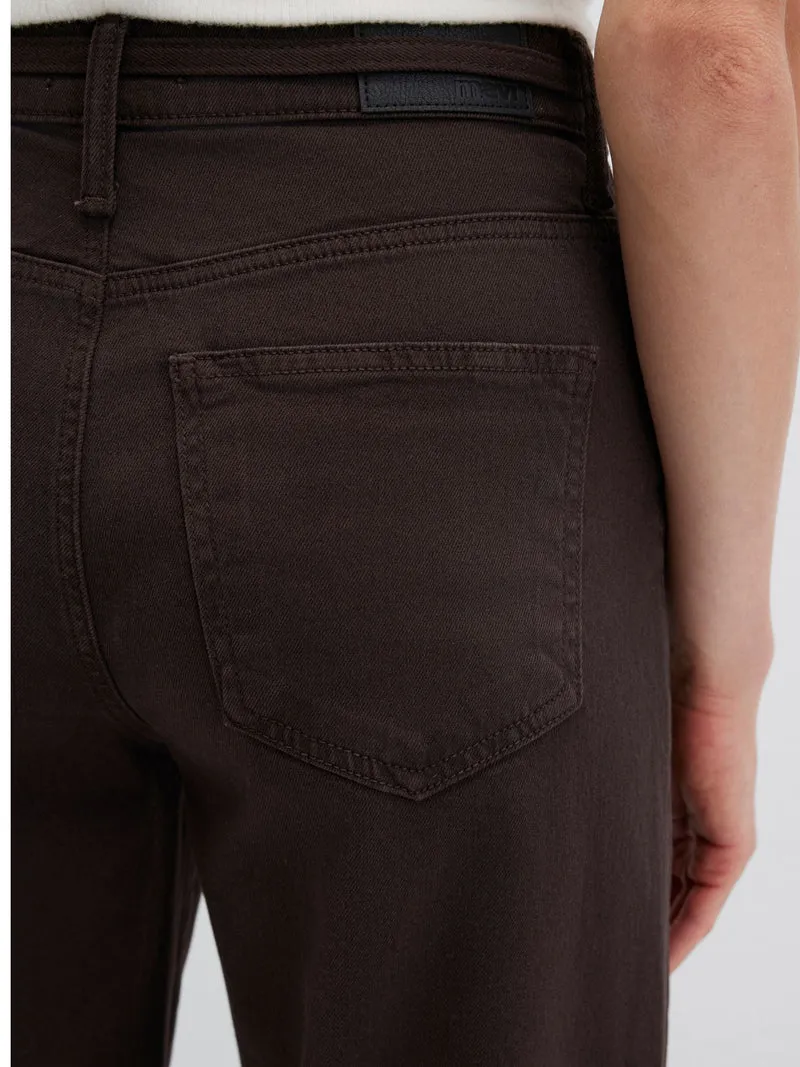 MAVI - MALIBU with Belt, High Waist, Loose Wide Leg, Chocolate Colored