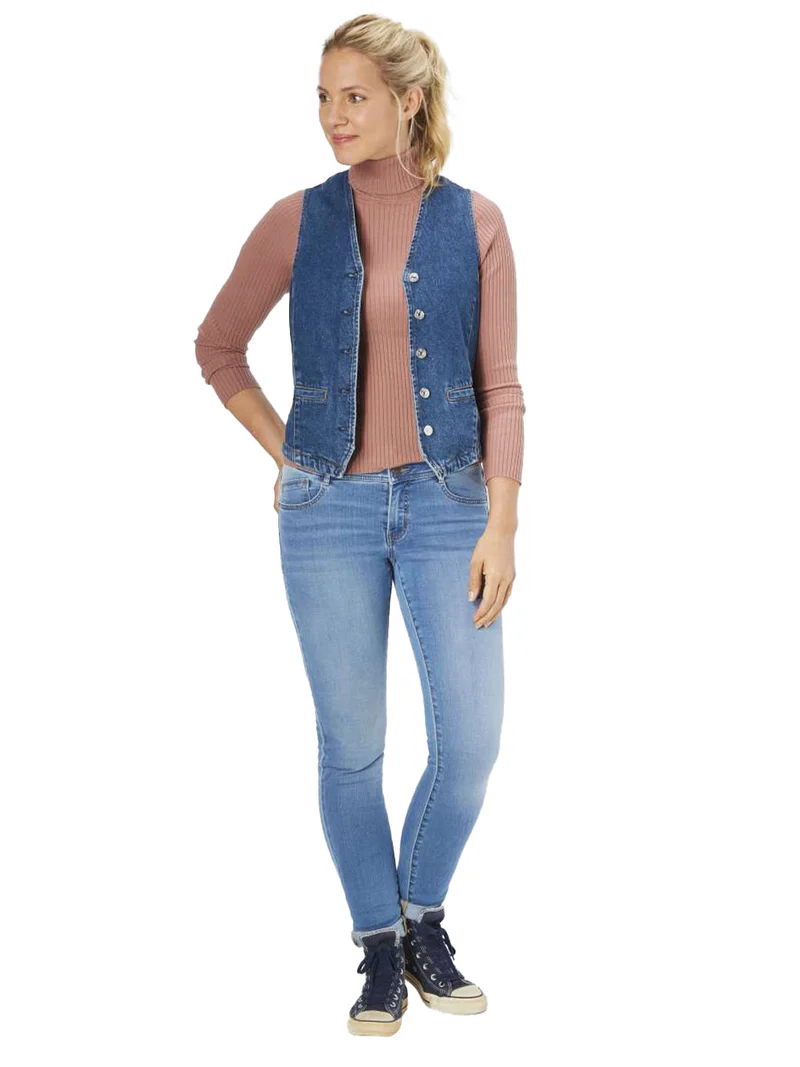 PADDOCKS - LUCY Motion & Comfort Denim, Mid Waist, Slim Fit, Blue Stone
