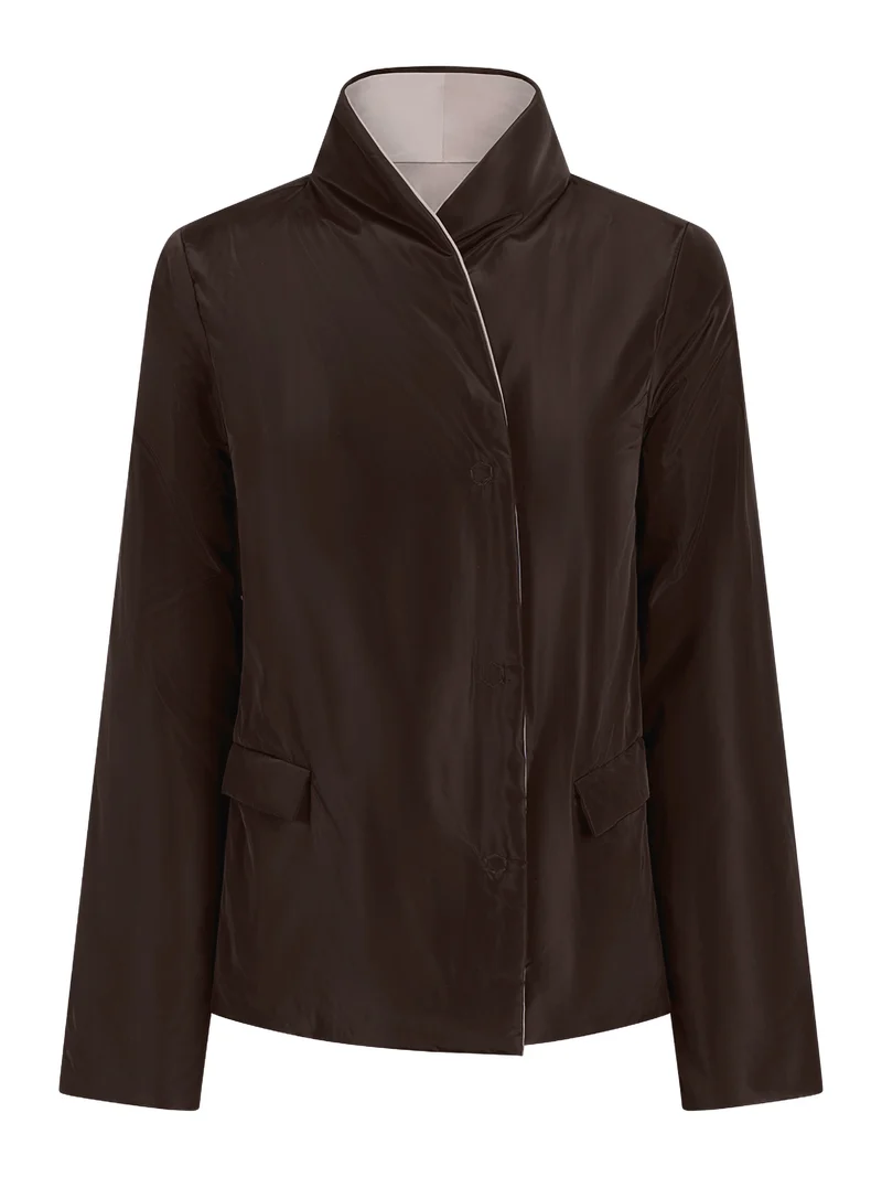 Raised Neck Reversible Jacket