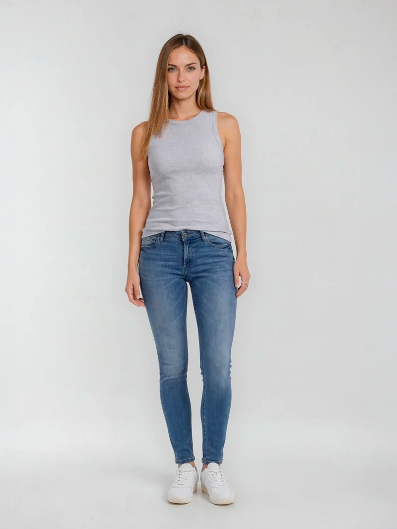 PADDOCK'S - LUCY LIGHT DENIM, Skinny Fit, Mid-Waist, Mid Blue