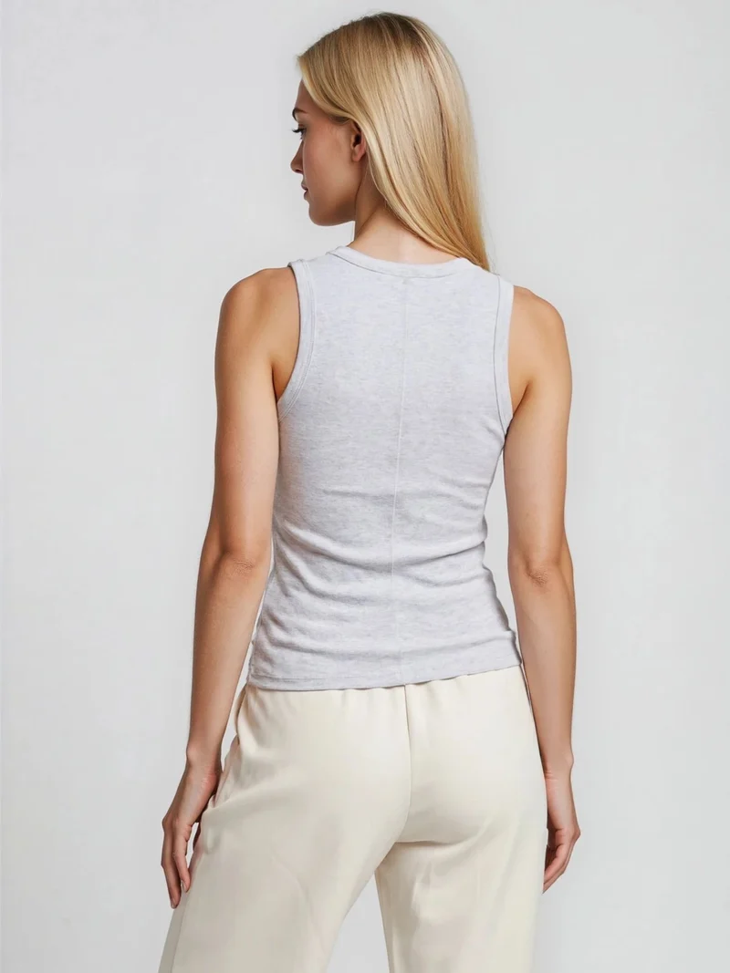 ONLY M - Stoffhose mit elastischen Gummizug, Straight Leg, High Waist, Creme