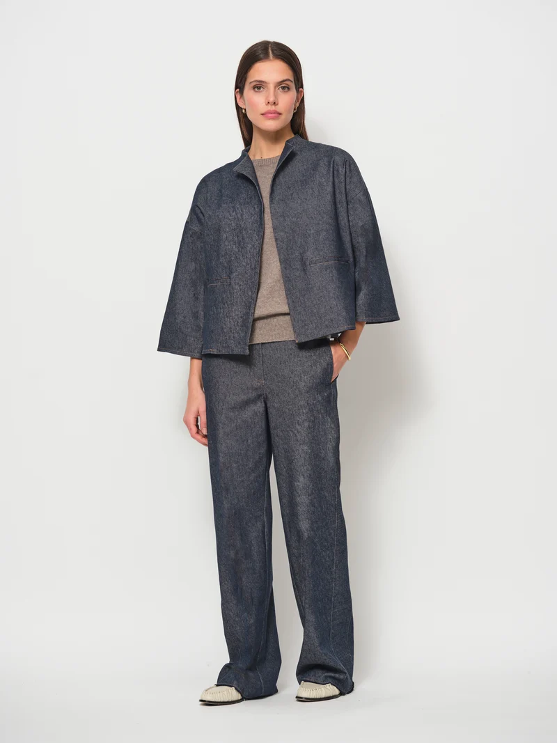Open Front Denim Jacket