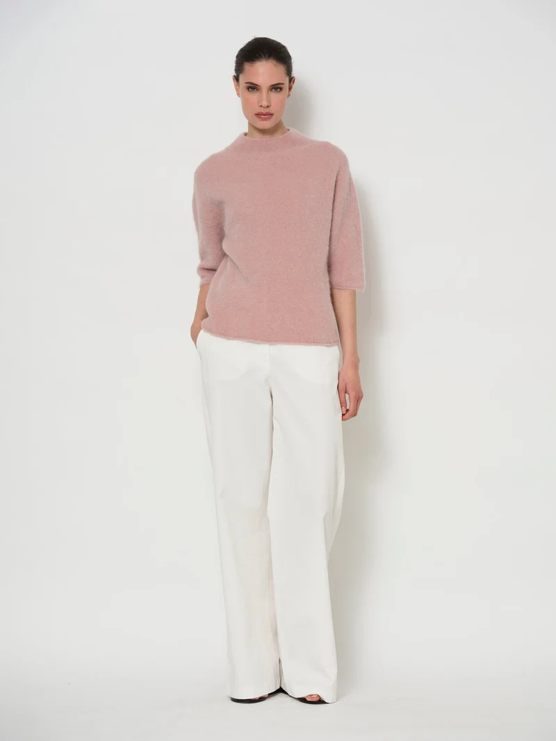Raised Neck Wide Sleeve Sweater