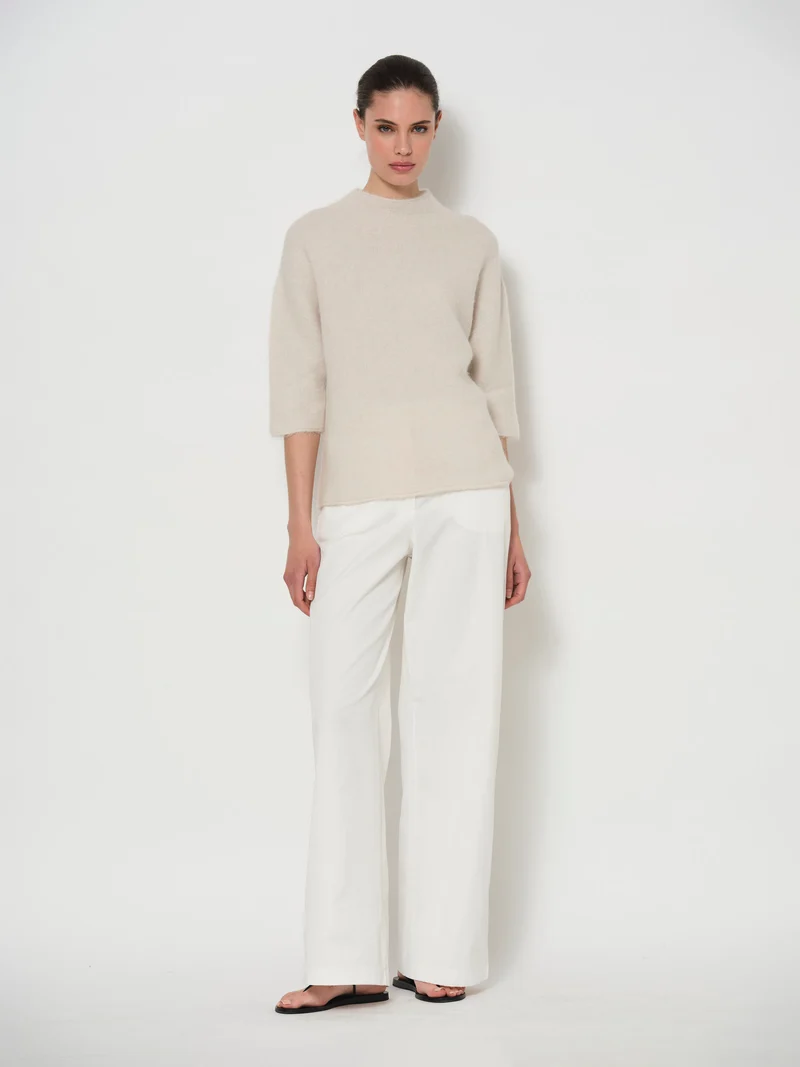 Raised Neck Wide Sleeve Sweater