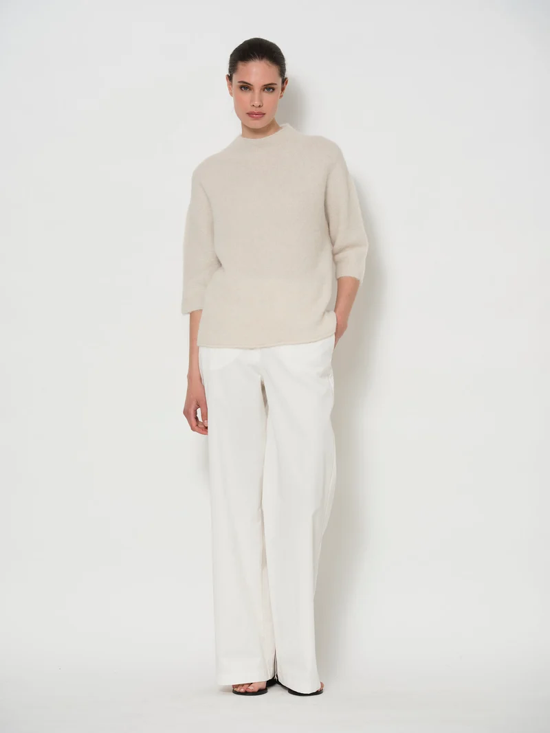 Raised Neck Wide Sleeve Sweater