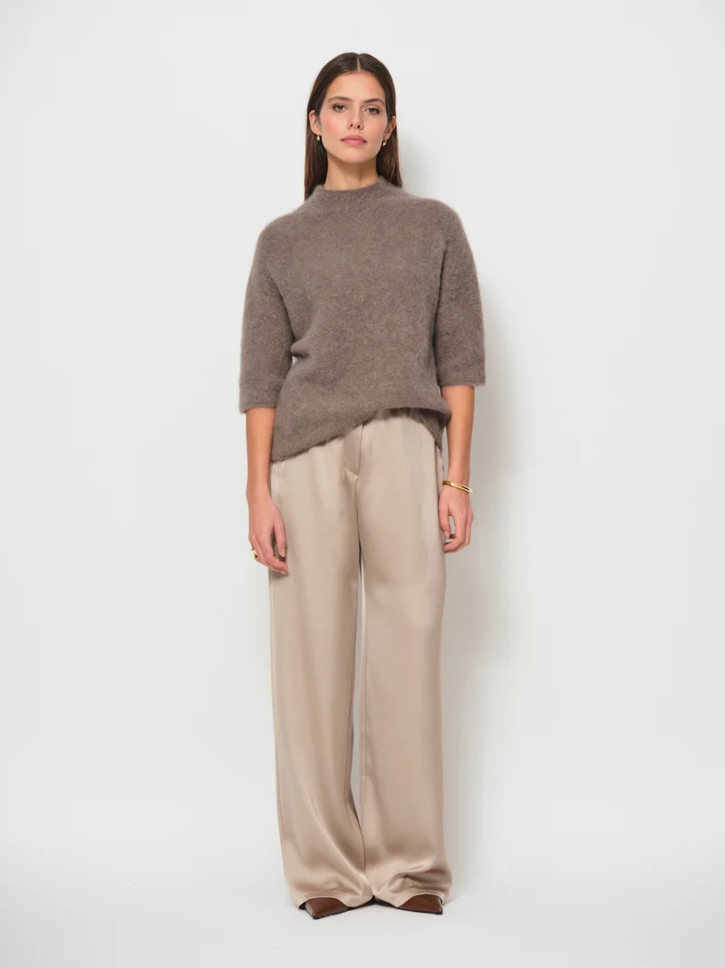 Raised Neck Wide Sleeve Sweater
