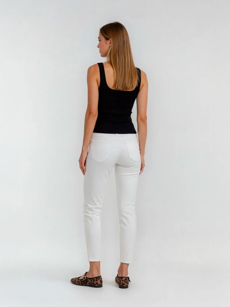 MAVI - ADRIANA, Skinny Fit, Mid-Waist, White Str