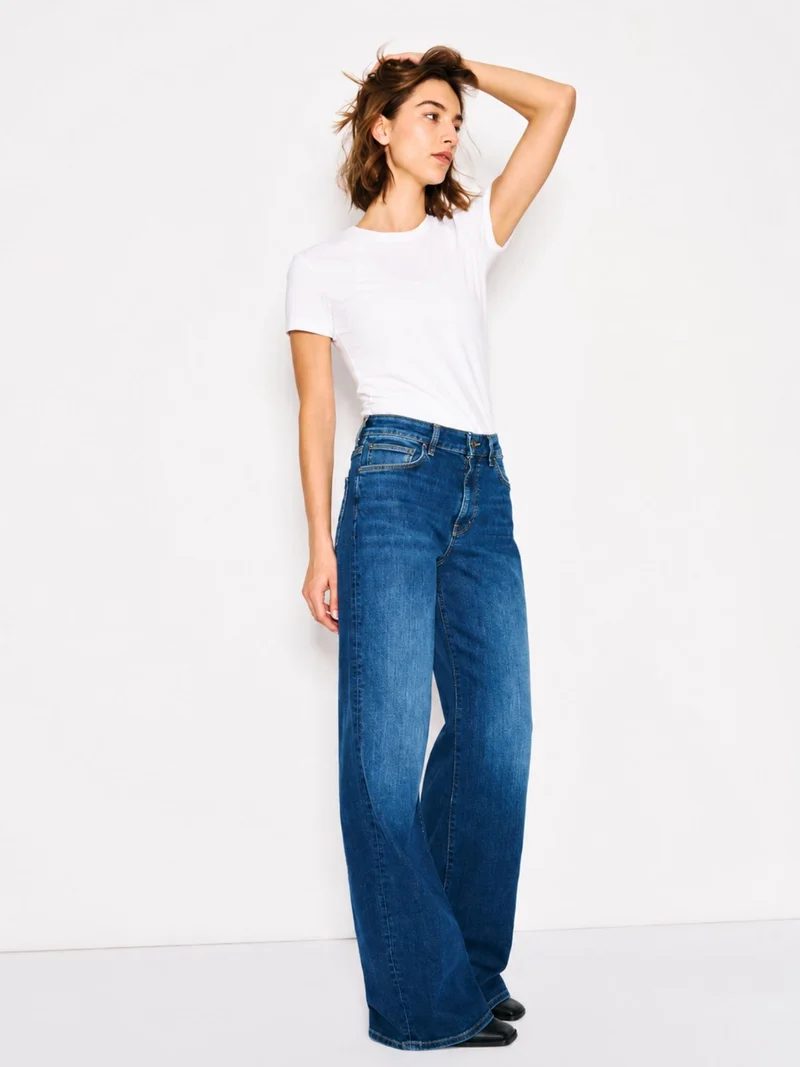 MAVI - MALIBU, High Waist, Loose Wide Leg, dark blue everyday