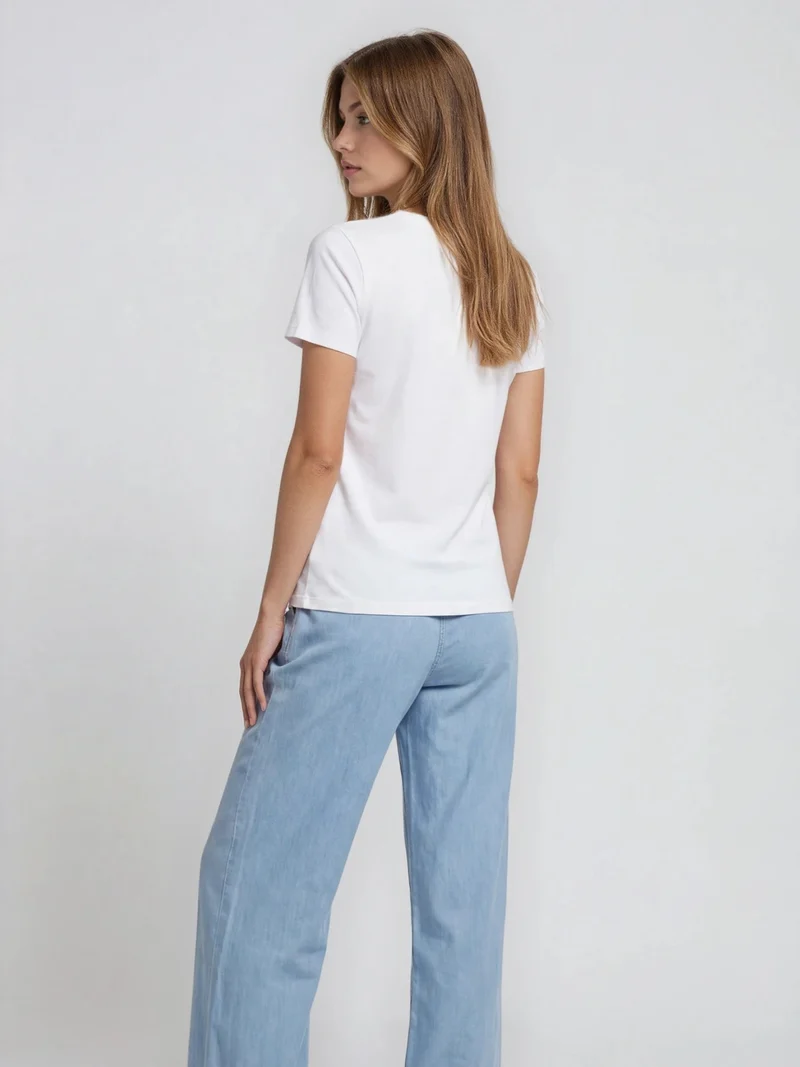 BGLVY - PERLA, Stoffhose, Straight Fit, High-Waist, Light Blue