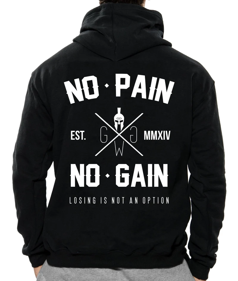 No Pain No Gain Hoodie - Schwarz