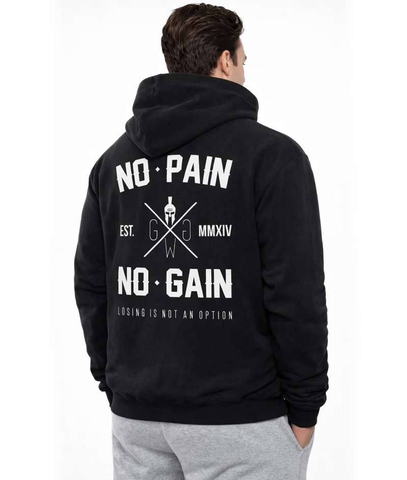 No Pain No Gain Hoodie - Schwarz