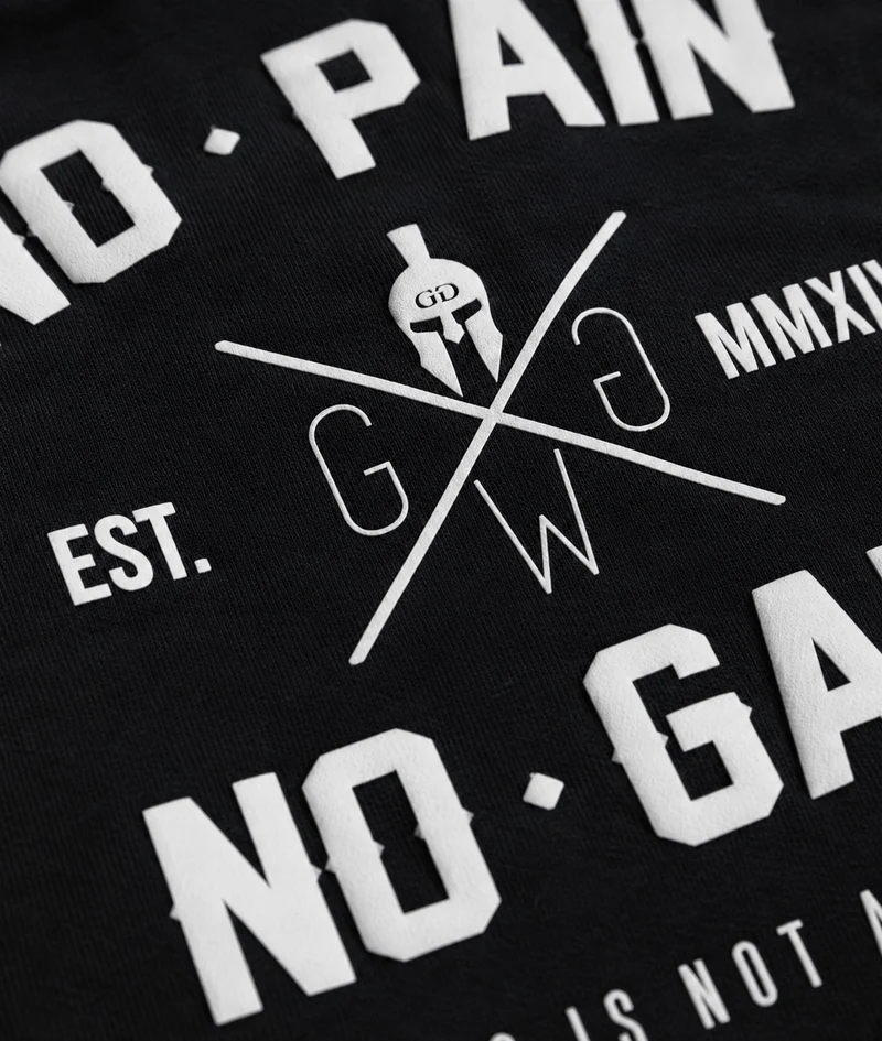 No Pain No Gain Hoodie - Schwarz