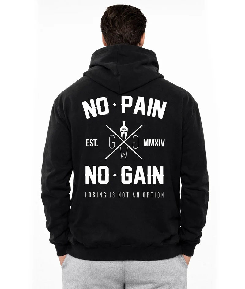 No Pain No Gain Hoodie - Schwarz
