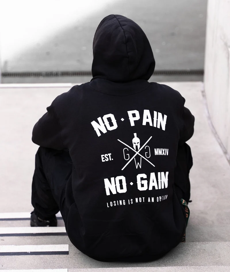 No Pain No Gain Hoodie - Schwarz