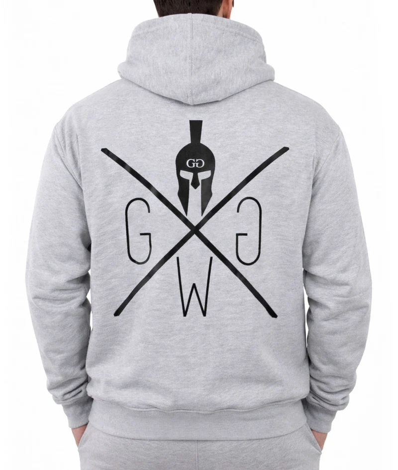 Gym Hoodie mit Reißverschluss 'Maverick' - Grau