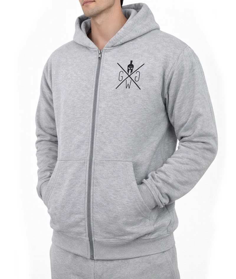 Gym Hoodie mit Reißverschluss 'Maverick' - Grau