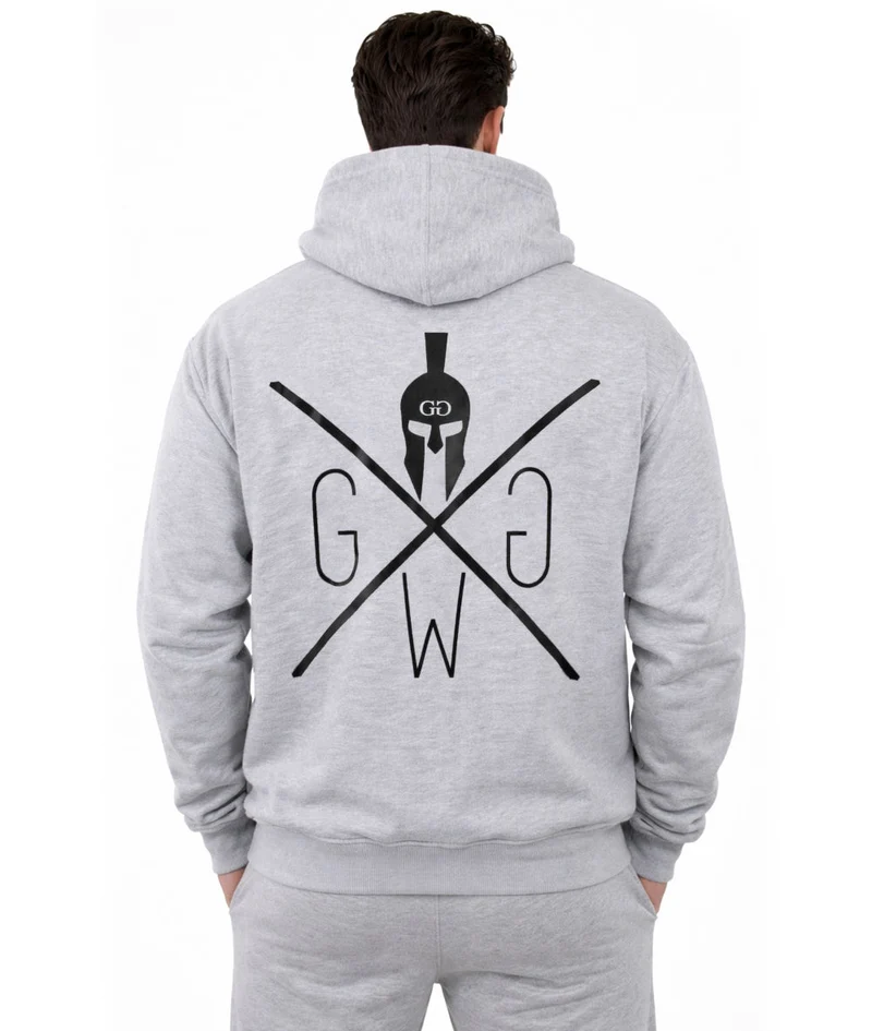 Gym Hoodie mit Reißverschluss 'Maverick' - Grau