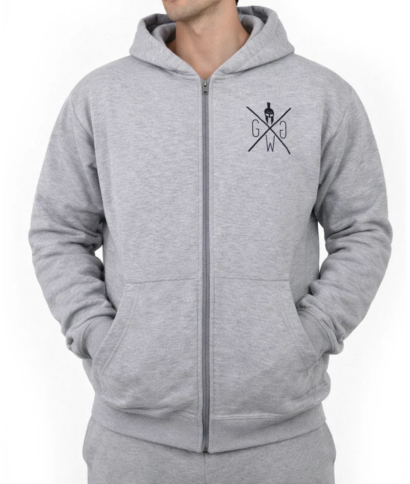 Gym Hoodie mit Reißverschluss 'Maverick' - Grau