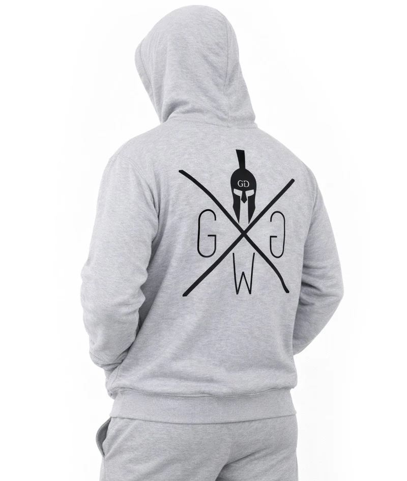 Gym Hoodie mit Reißverschluss 'Maverick' - Grau